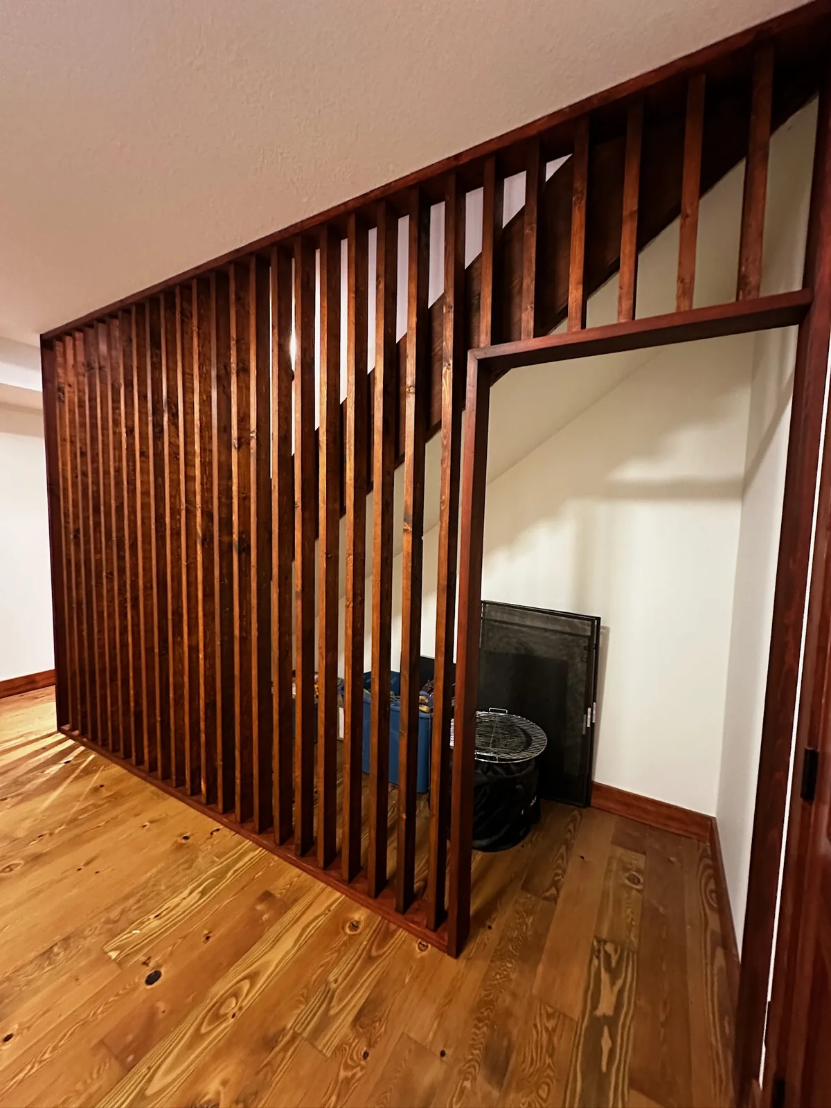 Custom staircase and railing built by Ben's Carpentry in the Edmonton area