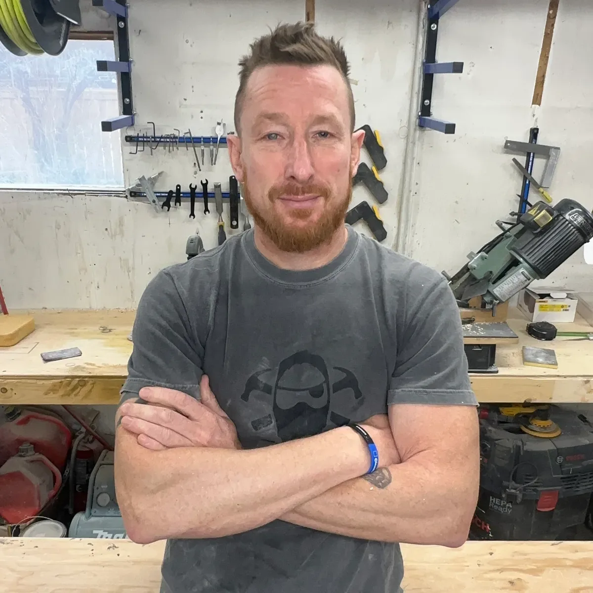 Ben Wheeler, owner and lead carpenter of Ben's Carpentry Ltd., in his Edmonton workshop